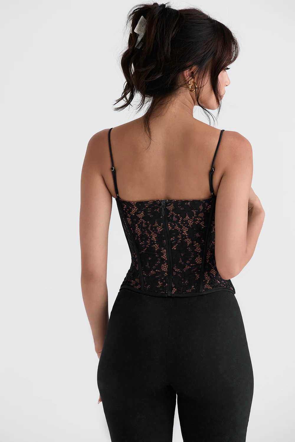 Amelia Lace Corset - Black